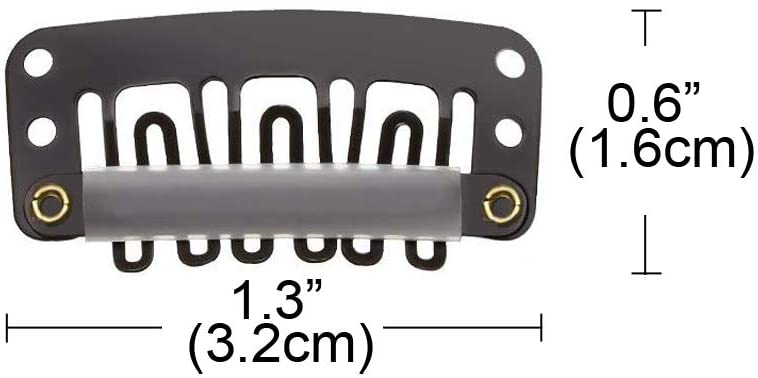 Yesmin 20 Pcs Metal Snap Clips for Hair Extensions and Wefts (32mm, Dark Brown) - Image 4
