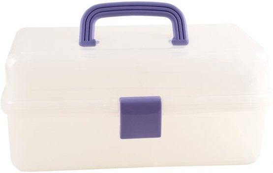 docrafts Clear Caddy with Blue Handle and Catch,Packof1,