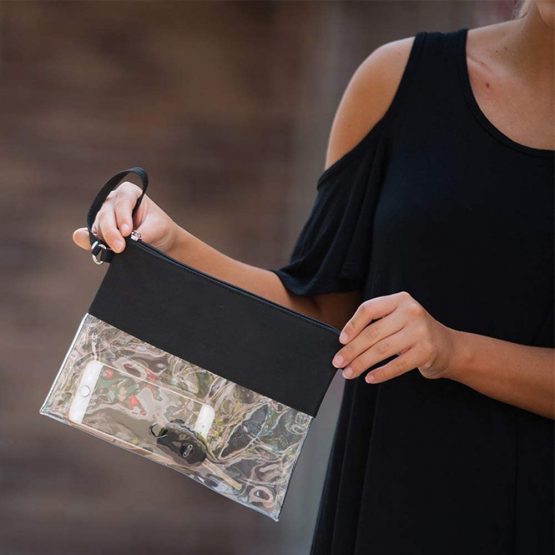 KOSTOO Clear Crossbody Purse Bag, Gym Zippered Tote Bag Clear Toiletry Bag Clear Gameday Bag with Adjustable Shoulder Strap and Wrist Strap - Image 4
