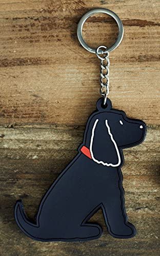 Sweet William Black Cocker Spaniel Keyring, 2.76 x 2.76 x 0.08 inches