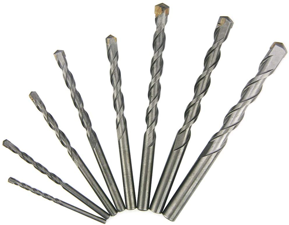 NORTOOLS 8PCS Masonry Drill Bit Set (3/4/5/6/8/9/10 mm) - Carbide Tip for Concrete Brick, Stone, 8 PCS_Silver