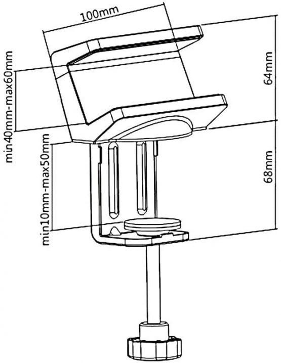 Maclean MC808 Universal Power Strip Mount Desk Mount Desk Mount Desk Attachment Organizer - Image 4