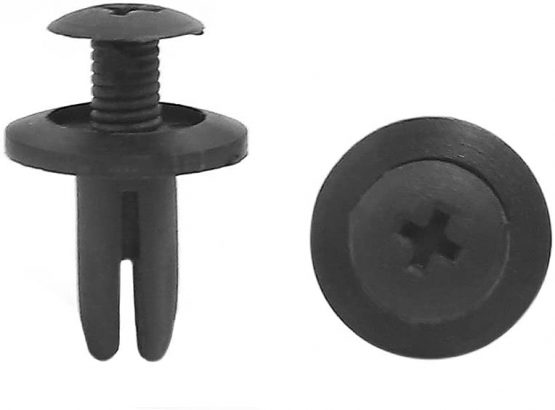 sourcingmap 10pcs Black Car Bumper Door Trim Clips 6mm Hole Plastic Push in Rivets Fastener
