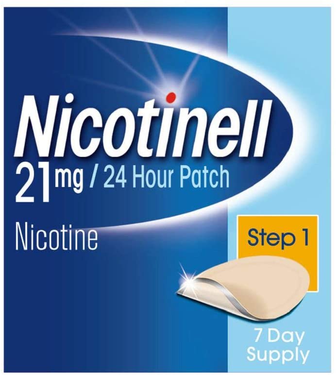 Nicotinell Nicotine Patch, Quit Smoking Aid Step 1, 24 Hour Patch, 21 mg, Pack of 7, Other, 7 Count (Pack of 1)