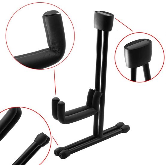 Rayzm Ukulele Stand, A-Frame Portable Little Metal Stand for Small Standard Instruments (Soprano/Concert/Tenor Ukulele & Mandolin), Folds Flat for Storage or Travel. - Image 3