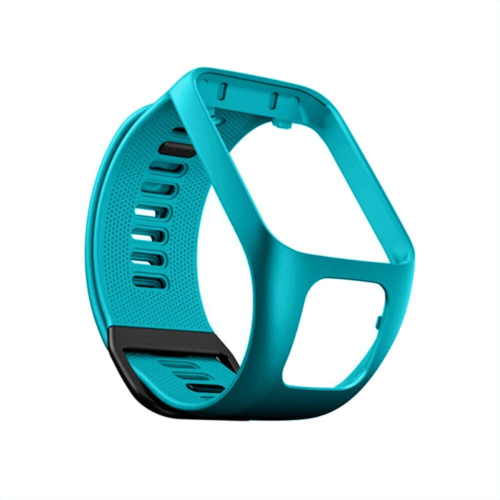 RongYooo Replacement Silicone Watch Band Compatible with TomTom Runner 2/3, Spark, Golfer, Adventurer (Blue-Green, 2 cm) - Image 2
