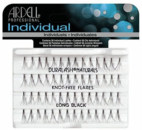 Ardell False Lashes Duralash Individual Naturals, Knot-Free Long Black, 56 Count (Pack of 1)