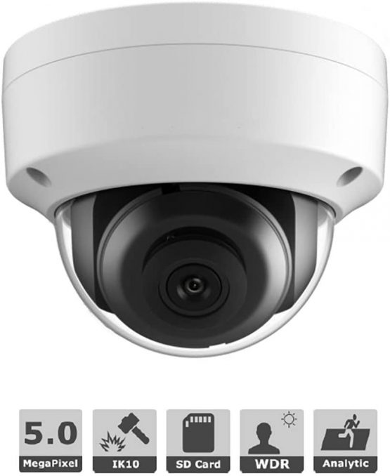 Hikvision Digital Technology DS-2CD2155FWD-I Security Camera IP Dome White 2560 x 1920pixels – Surveillance Camera (IP Security Camera, Cushion, White, Ceiling/Wall, IP67, IK10)