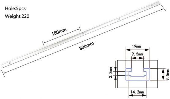 belupai 800mm T-Track T-Slot Miter Track Jig T Screw Fixture Slot 19x9.5mm for Table Saw Router Table Woodworking Tool - Image 2