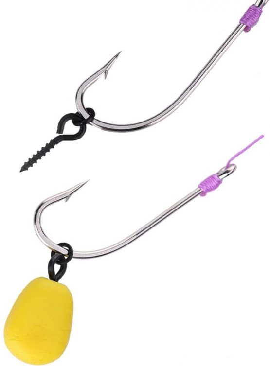 NewShot 30 x Fishing Carp Boilie Bait Screw With Round Link Loop Swivels Carp Fishing Terminal Rig Tackle - Image 2