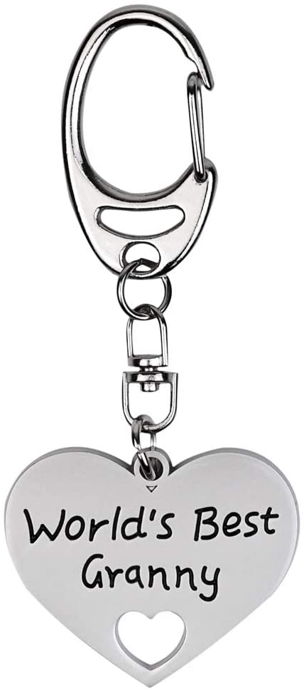World's Best Granny keyring - Gift by Metal Planet, 9x3.5cm