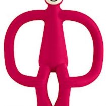 Matchstick Monkey Teething Toy for Baby, Stimulates and Massages Sore Gums, 3 Months Old+, Rubine Red