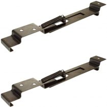 BITS4REASONS - 2 X (1 PAIR) SQUARE RECTANGLE TRAILER NUMBER PLATE HOLDERS CLIPS LICENSE PLATE BRACKETS STAINLESS SPRING LOADED STEEL - ADJUSTABLE UK SIZE PLATE 18-21 CM (180-210 MM) DEPTH