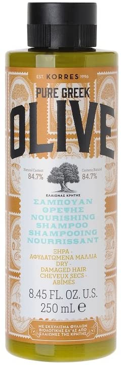 KORRES Natural Pure Greek Olive Nourishing Shampoo, 250 ml, clear, 250 ml (Pack of 1)
