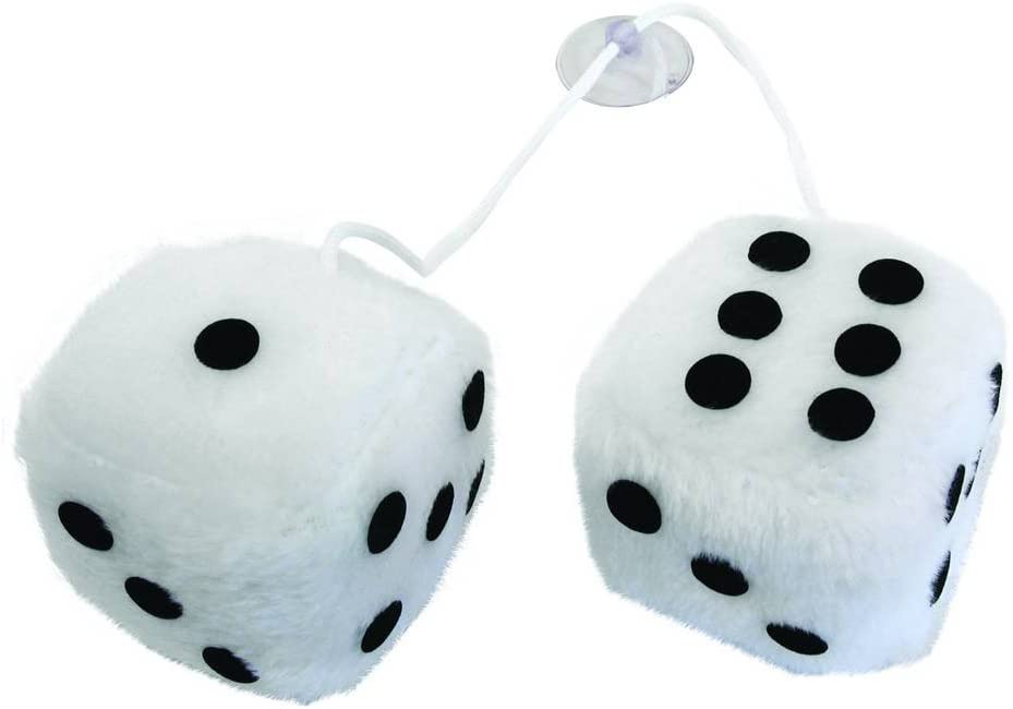 Carpoint 0510078 Fuzzy Dice - White