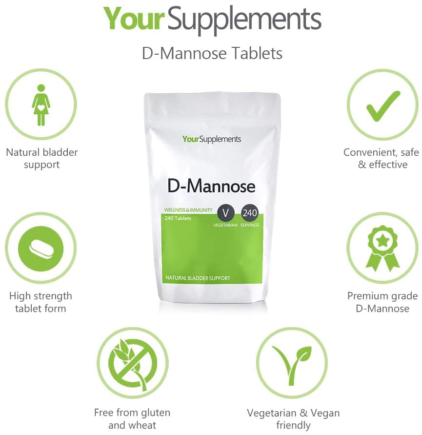 D-Mannose Tablets 1000mg, 120 Tablets - Image 2