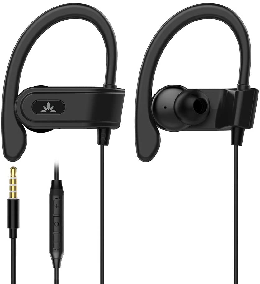 Avantree E171, AUX 3.5mm Wired Earbuds with Microphone & in-Line Volume Control, Compatible with Traditional 3.5mm AUX Phones