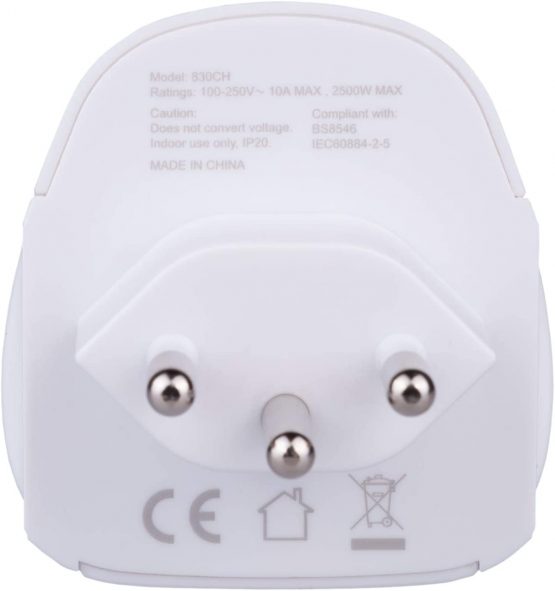 Swiss Switzerland CH Adapter Travel Type J Plug to UK, US USA American, Australia AUS, EU Europe European, China, Asia, Thailand, Ireland Adaptor Universal Worldwide Socket International 3 Pin Prong - Image 4