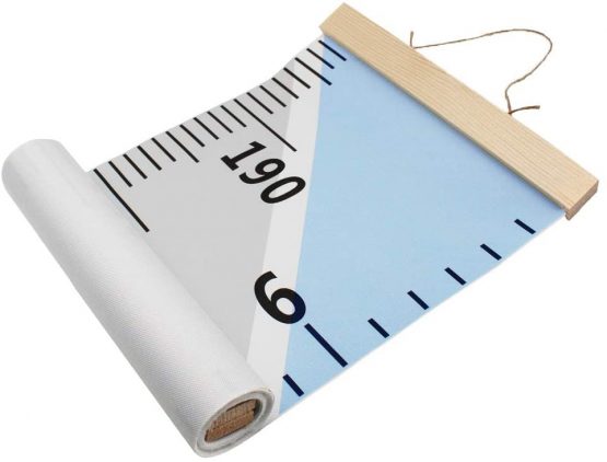 Baby Growth Chart, HUYU Kids Height Chart Canvas Wall Hanging Measuring Rulers for Kids Boys Girls Room Decoration Nursery Removable & Wipeable Height and Growth Chart 7.9 x 79 inch (Blue) - Image 2