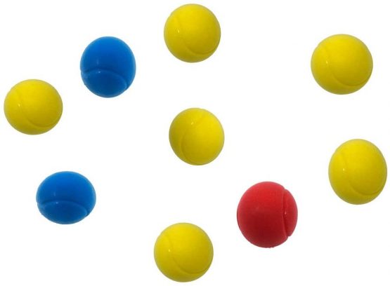 Soft Sponge Tennis Balls - Pack of 9 Assorted Colours