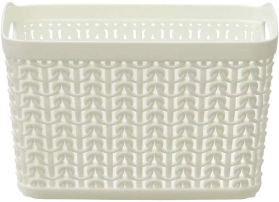 JVL Knit Design Loop Plastic Set of 3 Storage Box 1.5L, Ivory 11 x 17 x 13, One Size - Image 4