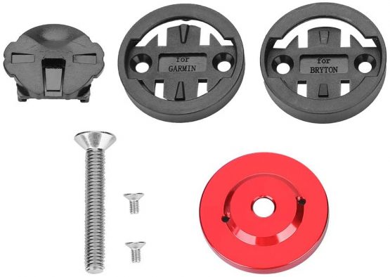 Bike Stem Odometer Holder, Mountain Road Bike Computer Holder Stem Top Cap Stopwatch GPS Speedometer Mount (Red) - Image 4