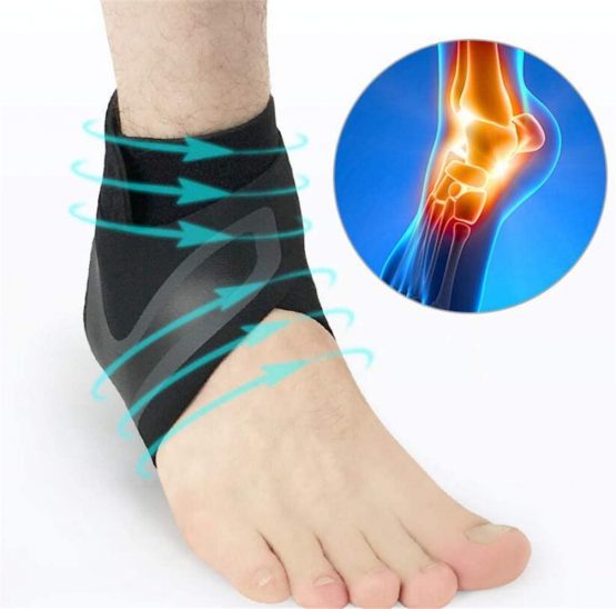 Ankle Brace Support Sleeve, Adjustable Breathable Elastic Anti-Sprain Ankle Brace Sleeve, for Basketball Sports Joint Pain Injury Recovery, Arch Support, Foot Ankle Swelling, Heel Spurs, 1 Pair (M)