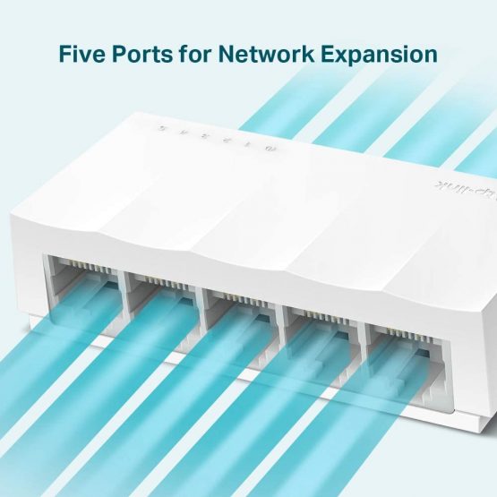 TP-Link 5-Port Desktop/Wallmount 10/100Mpbs Network/Ethernet Switch, Ethernet SPLITTER, Plastic Case (LS1005) - Image 4