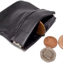 Mens Ladies Black Real Leather Coin Pouch Purse Wallet