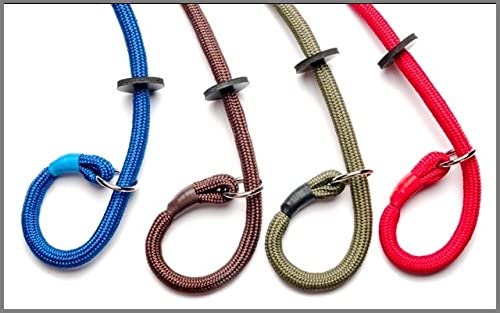 Dog & Field Deluxe Gundog Slip Lead, Green. Super Soft Braided Nylon Slip Lead for Dogs With Rubber Stopper Easy To Slip On - Image 4