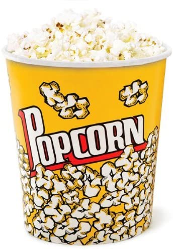 Meena Supplies Popcorn Cups Large 130oz - Set of 2, Yellow, 1 count (Pack of 2)