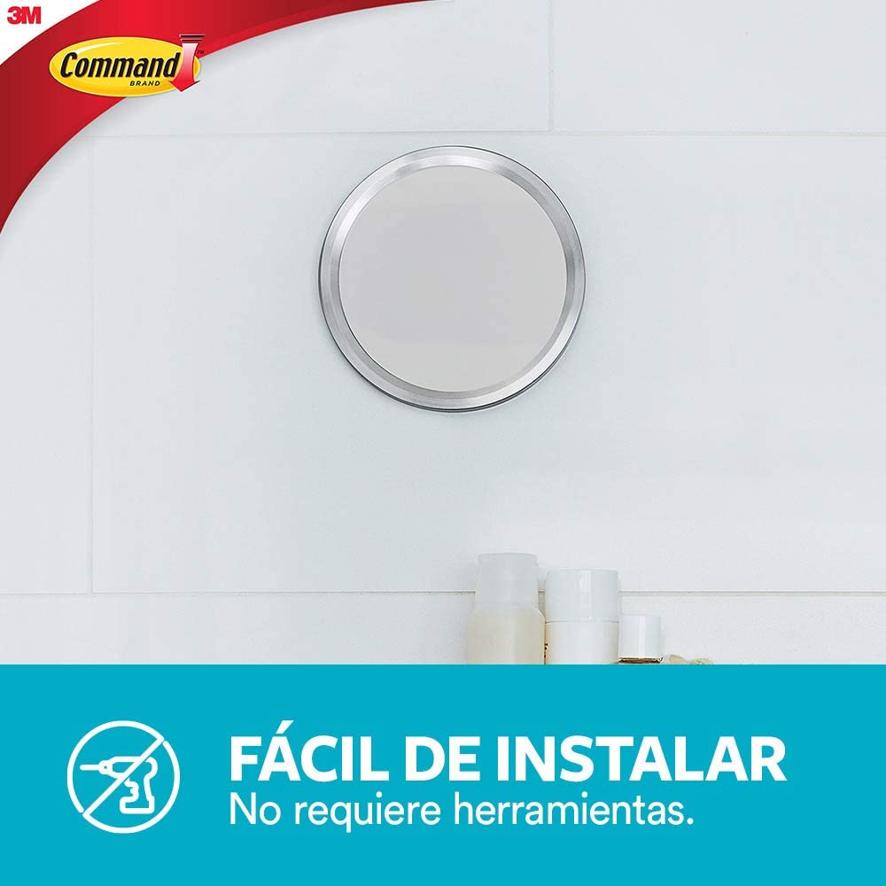 Command Bathroom Mirror, Satin Nickel - 1 Vanity Mirror and 2 works of Water-Resistant Adhesive Strips - Damage-Free Hanging - Image 2