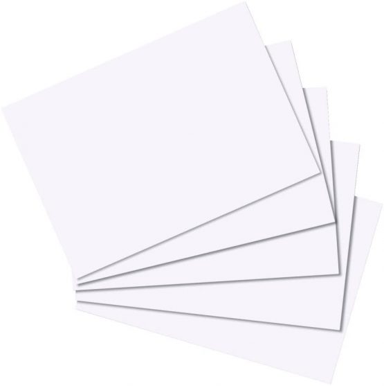 100 x A8 Blank White Index Cards