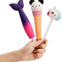 Anboor Squishies Unicorn Mermaid Panda Pen Grip Kawaii Slow Rising Scented Pencil Topper Squishies Kids Toy Gift… (3 Pcs)