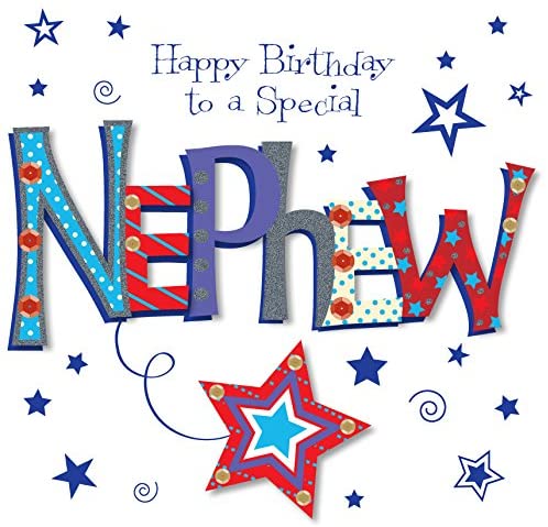 Talking Pictures Special Nephew Happy Birthday Greeting Card Cards, red|grey|blue, 15cm x 15cm