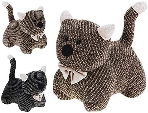 The Magic Toy Shop Weighted Door Stop Animal, Novelty Fabric Cat Floor Stopper with Sand Filling