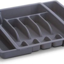 Zeller 24887 Cutlery Drawer Removable Plastic 29-50 x 38 x 6.5 Grey