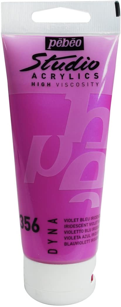 PEBEO 832-356 100ml Studio Acrylic Paint, Iridescent Violet Blue, 15.5 x 4 x 6.5cm, Iridescent Violet-Blue, 100 ml (Pack of 1)