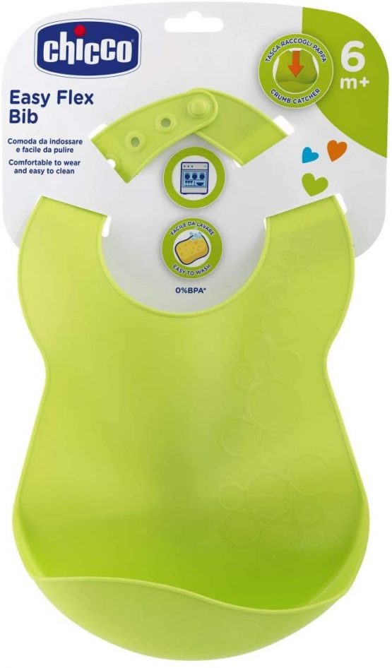 Chicco 0001630230000 Sign Bib with Crumb Tray 6M+, Green