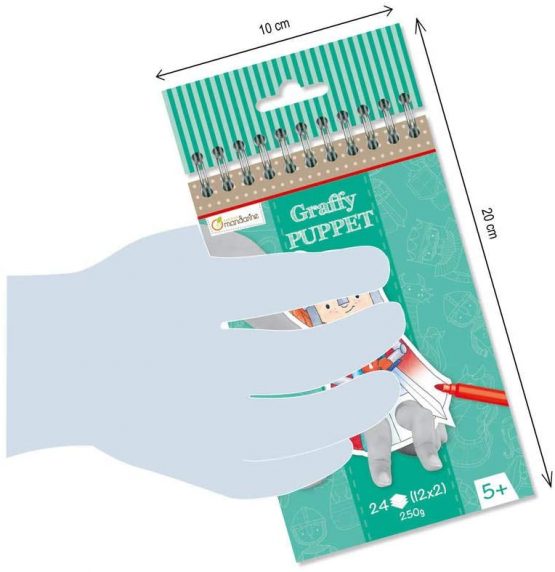 Avenue Mandarine Graffy Pre-Cut Finger Puppets to Colour In (24 Cards) - Dragons and Knights - Image 3
