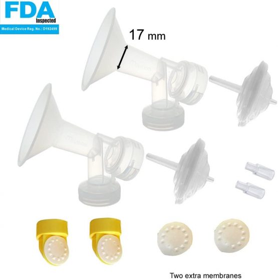 Maymom Breast Shield Set and Accessories for Medela Freestyle Breast Pump (17 mm)