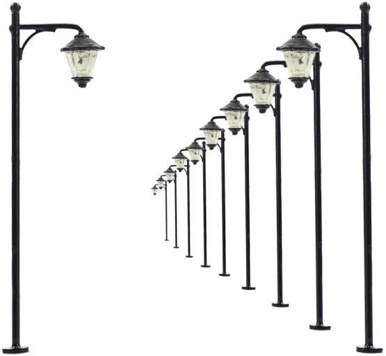 LYM11 10 pcs Model Railway Led Lamppost Lamps Street Lgihts N Scale 5cm 12V New