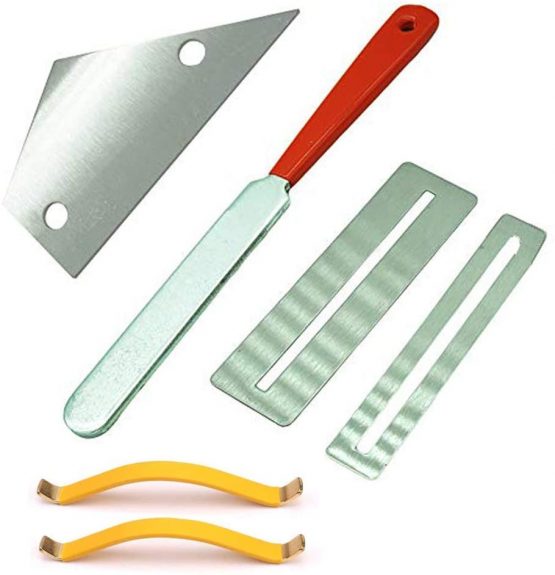 Guitar Polish Tools Set Guitar Fret Crowning File, Fret Rocker, Fingerboard Protectors Set Fret Dressing Tool Kit