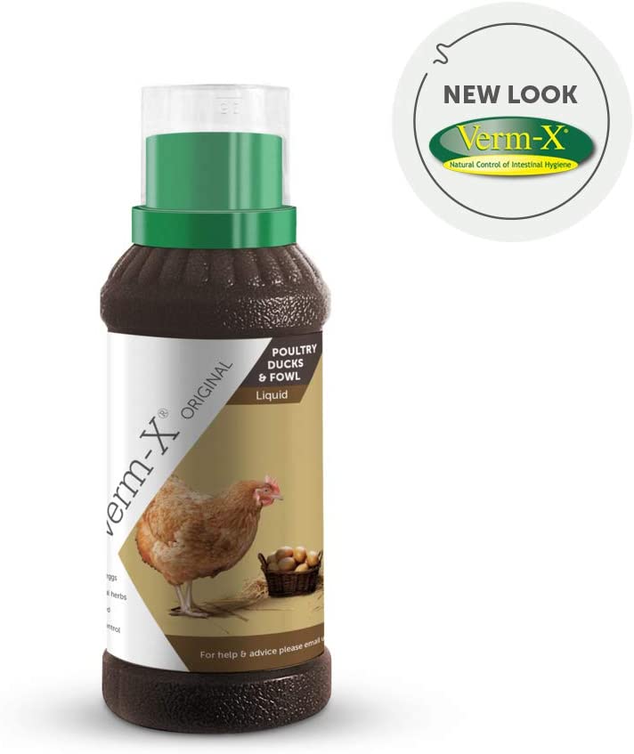 Verm-X 100% Natural Liquid for Poultry. Supports Intestinal Hygiene. Vet Approved. UFAS Assured. Contains Prebiotic for Gut Biome. Restores and Maintains Gut Vitality. Wormwood Free