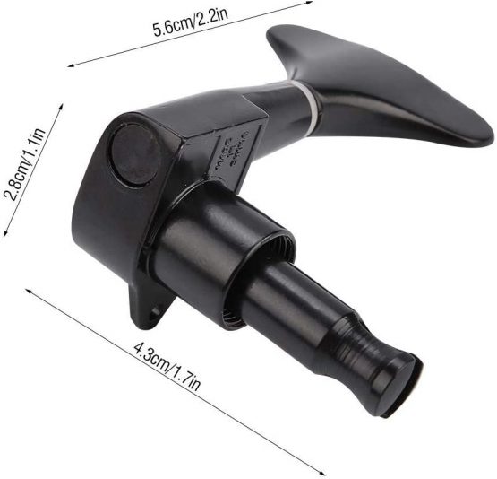 Dilwe Bass Guitar Tuning Peg, Fishtail-Shaped Button Sealed Machine Heads Bass Guitar Tuning Pegs 2L + 2R Upgrade DIY Guitar Parts Accessories - Image 2