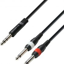 Adam Hall 3 Star Series 6m 6.3mm Jack Stereo to 2x 6.3 Jack Mono Audio Cable