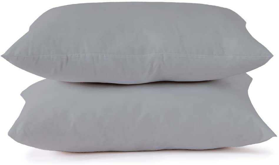 Rayyan Linen Silver Grey Pair of Pillowcases 100% Egyptian Cotton 200 Thread Counts, Pillow Cases 2 Pack 50 X 75 CM