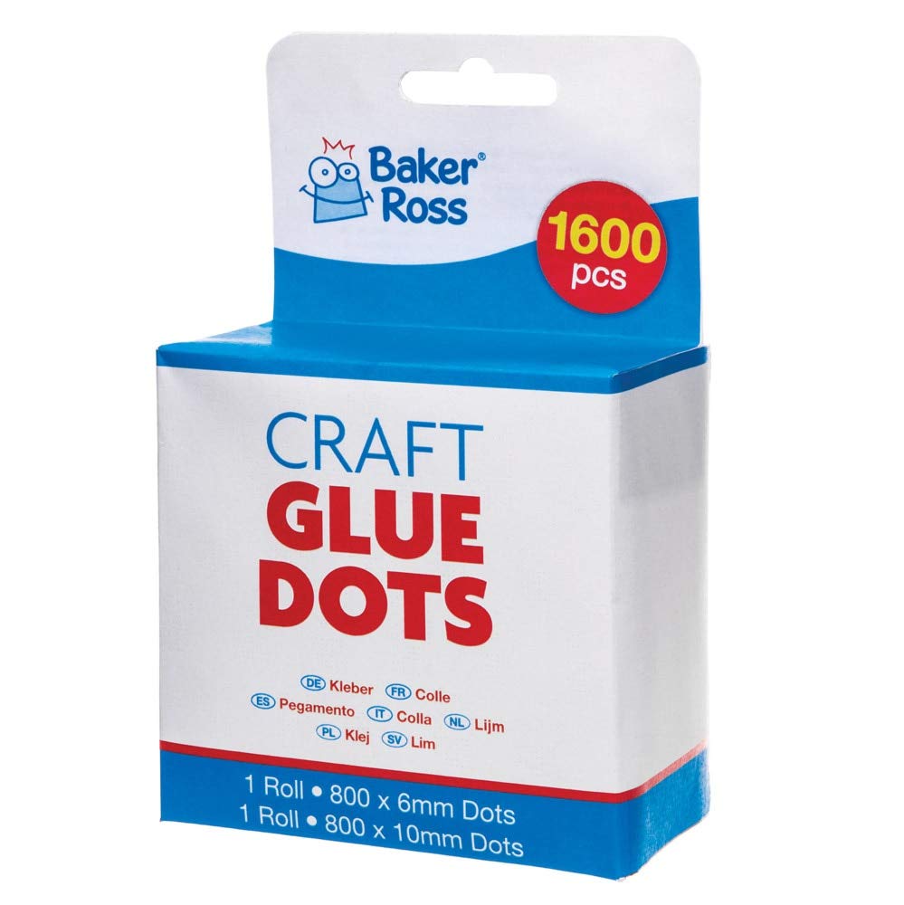 Baker Ross AW789 Craft Glue Dots Classpack (Box of 1600), Cream