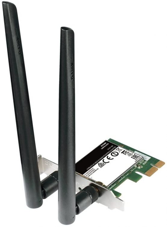 D-Link DWA-582 High-Gain Wi-Fi AC1200 PCIe Wireless Adapter with 2 External Antennas, Black - Image 3