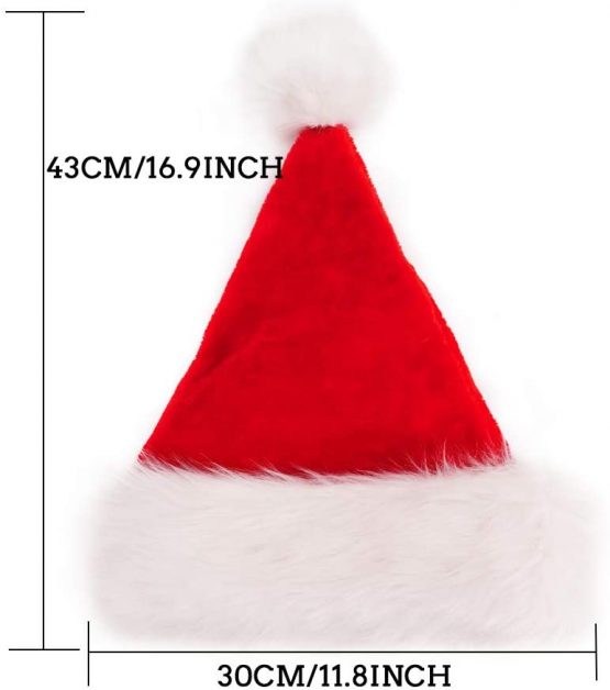 VEYLIN 4 Pieces Father Christmas Hat Red Santa Hats for Children Adults Thickened Warm Christmas Party Hats - Image 4